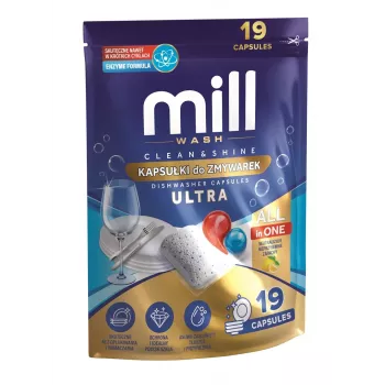 MADONIS MILL CLEAN&SHINE Ultra nõudepesukapslid, 19 tk, 3K.D