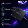 Qoltec 100W GaN USB-C PD laadija 5-20V 3-5A Must