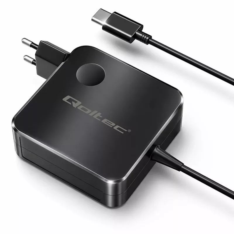 Qoltec 100W GaN USB-C PD laadija 5-20V 3-5A Must