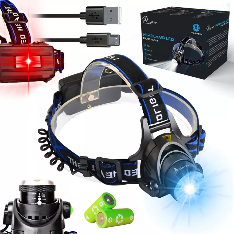 Extralink EFL-057 Loki LED Pealamp, USB laadimine, 350 luumenit, liikumisandur