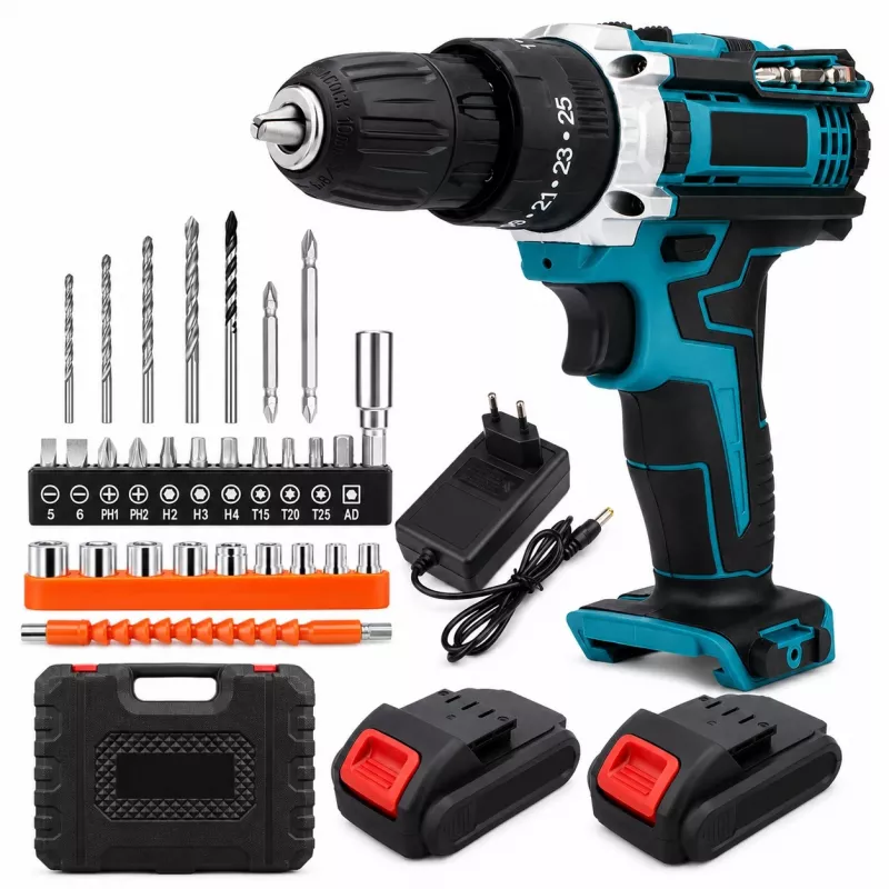 EXTRALINK TOOLS Juhtmeta puur-keeraja sinine + 2 akut