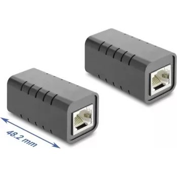 Delock RJ45 pikendusühendus emane-emane Cat.6A varjestatud must