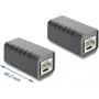 Delock RJ45 pikendusühendus emane-emane Cat.6A varjestatud must