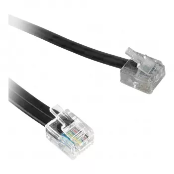 Synergy21 TAE-F to RJ11/RJ12 Flat Telephone Adapter Cable, 0.2m, White, Bulk