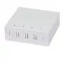 Synergy21 FTTH seinakarp 4 SC-Simplex või LC-Duplex ühendusele, 80x80mm kaabli suunamisega, DIN-roni/seinale paigaldus, termokahanev, valge