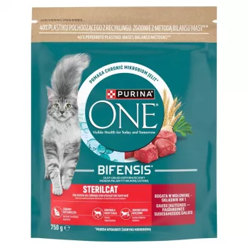 Purina ONE Sterilcat kuiv kassitoit veise- ja nisuga 750g