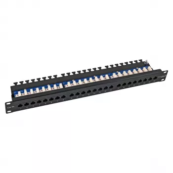 EFB-Elektronik ECOLAN Patch Panel UTP 24xRJ45 Cat.5e 19 inch 1U RAL 9005 Must