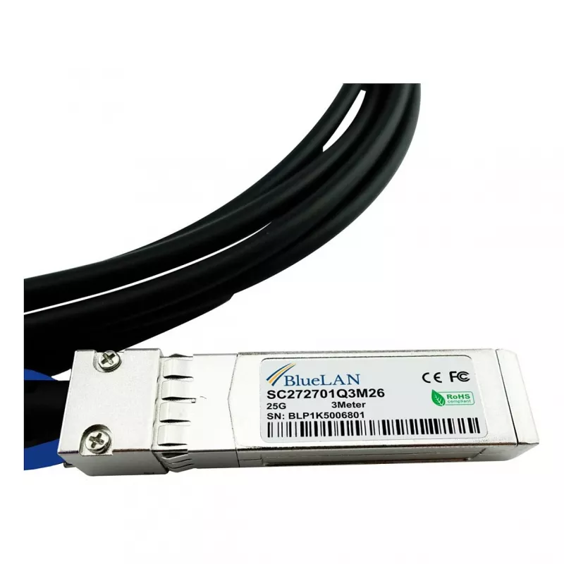 BlueOptics Networks 10520 Compatible BlueLAN 25GBASE-CR Passive SFP28 Direct Attach Cable, 1 Meter, AWG30