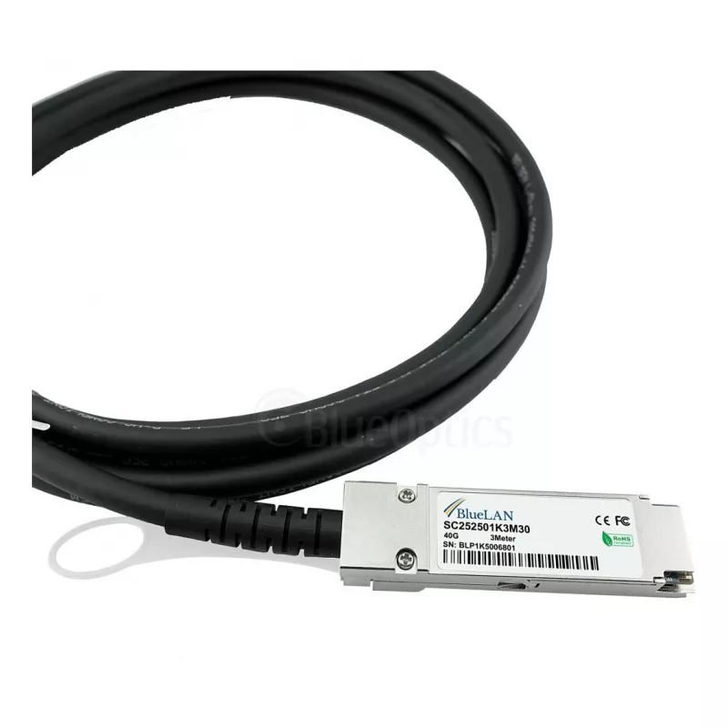 BlueOptics Networks 10312 ühilduv BlueLAN QSFP+ Direct Attach vaskkaabel, 40GBASE-CR4, 1m, 30AWG, passiivne
