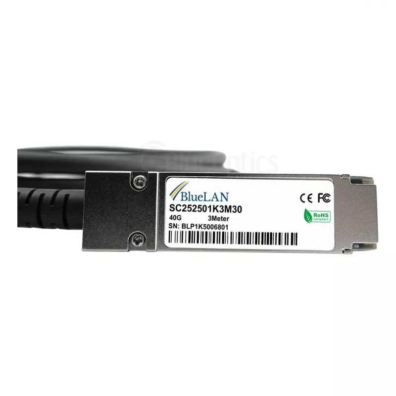 BlueOptics Networks 10312 ühilduv BlueLAN QSFP+ Direct Attach vaskkaabel, 40GBASE-CR4, 1m, 30AWG, passiivne