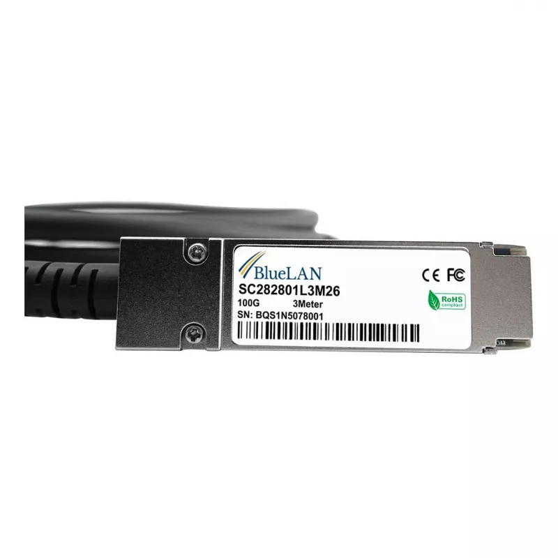 BLUELAN 10413-BL Ühilduv Extreme Networks QSFP28 otsesiiniühenduskaabel, 100GBASE-CR4, InfiniBand EDR, 26AWG, 3 m