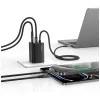 USAMS JC Series CC266 65W GaN Fast Charger 2xUSB-C 1xUSB-A with Built-in USB-C Cable 1.5m White