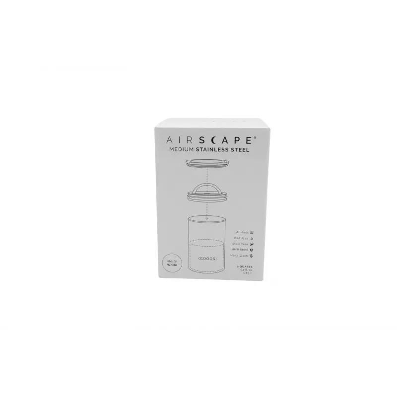 Airscape® roostevabast terasest aroomikonteiner keskmine, mattvalge