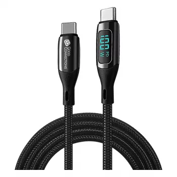 Good Connections USB 2.0 laadimis- ja andmekaabel 100W digitaalekraaniga USB-C – USB-C 1m must