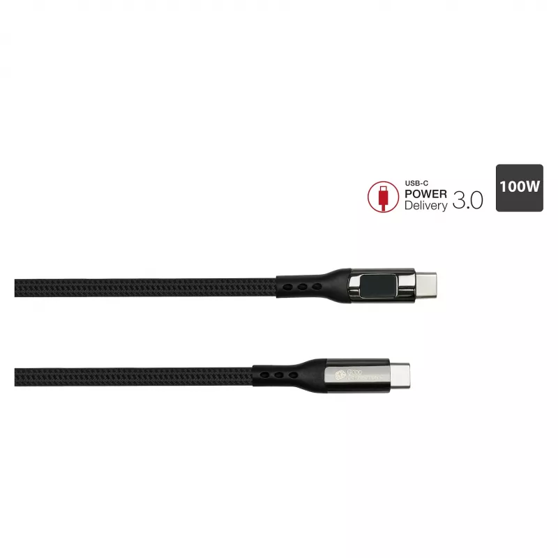 Good Connections USB 2.0 laadimis- ja andmekaabel 100W digitaalekraaniga USB-C – USB-C 1m must