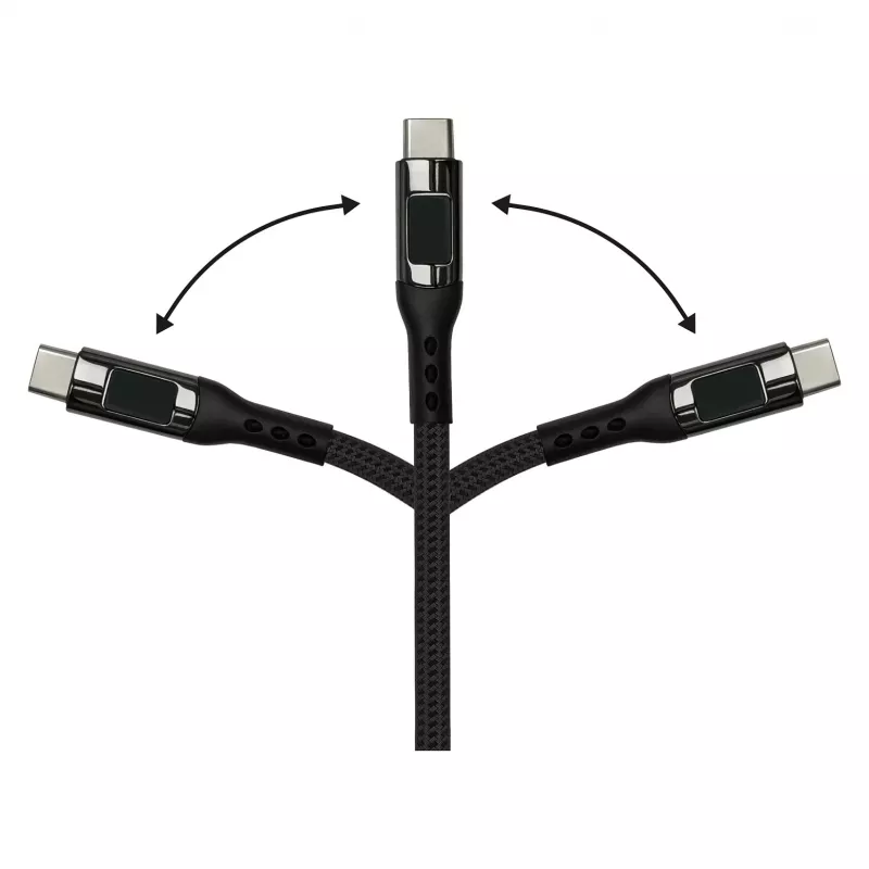 Good Connections USB 2.0 laadimis- ja andmekaabel 100W digitaalekraaniga USB-C – USB-C 1m must