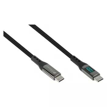 Good Connections USB 2.0 laadimis- ja andmekaabel 100W digitaalekraaniga USB-C – USB-C 1m must