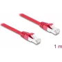 Delock RJ45 võrgukaabel Cat.6A S/FTP 1 m punane