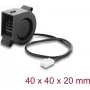 Delock Radial Blower Fan 12 V DC 40 x 40 x 20 mm with 3-Pin Fan Connector, Black (67489)