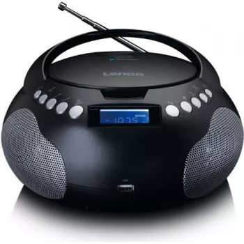 Lenco SCD-331BK Kaasaskantav CD-raadio Bluetoothi, USB, FM-raadio ja LCD-ekraaniga, must