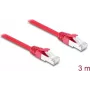 Delock RJ45 võrgukaabel Cat.6A S/FTP 3 m punane (81186)