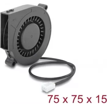 Delock Radiaalventilaator / Puhur 12 V DC 75 x 75 x 15 mm 3-pin pistikuga, must (67493)