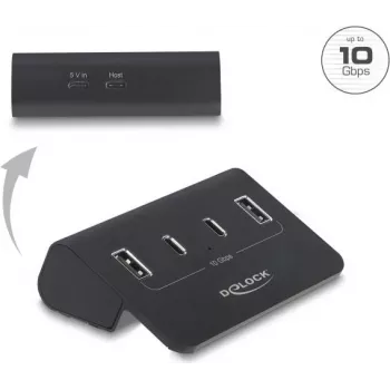 Delock USB 10 Gbps Hub 2 USB Type-C ja 2 USB Type-A pordiga (64259)
