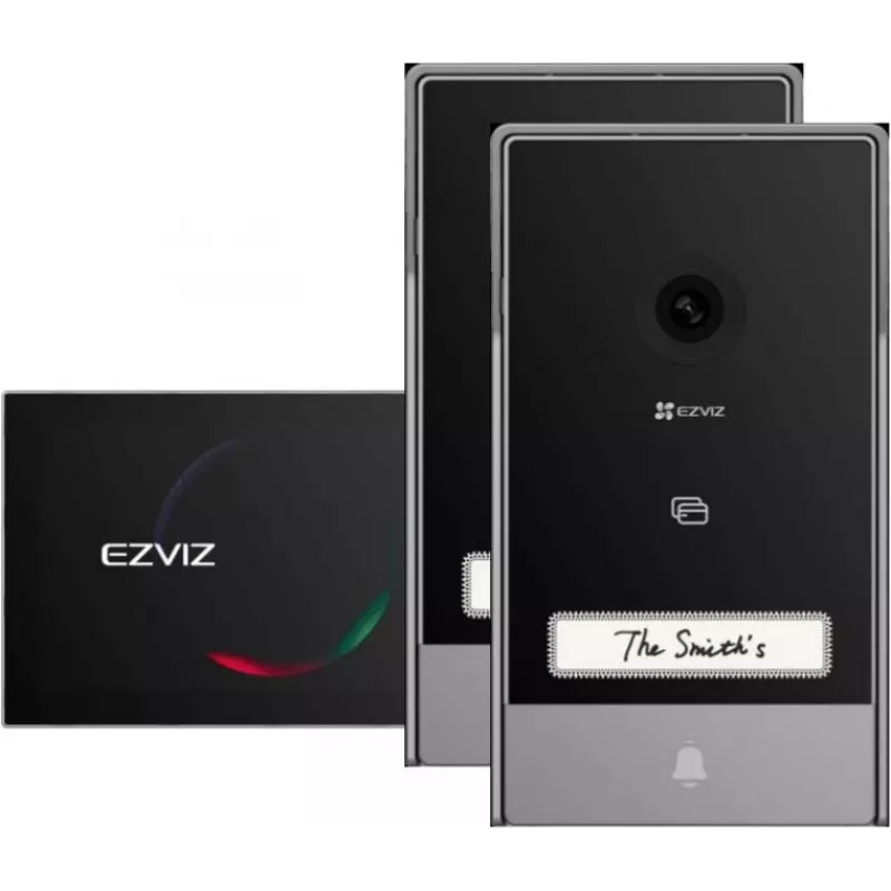 EZVIZ HP7 Video Uksekellakomplekt (3MP, 2 Uksekella, 1 Monitor, 2-juhtmeline, IP65, 3 RFID-kaarti)
