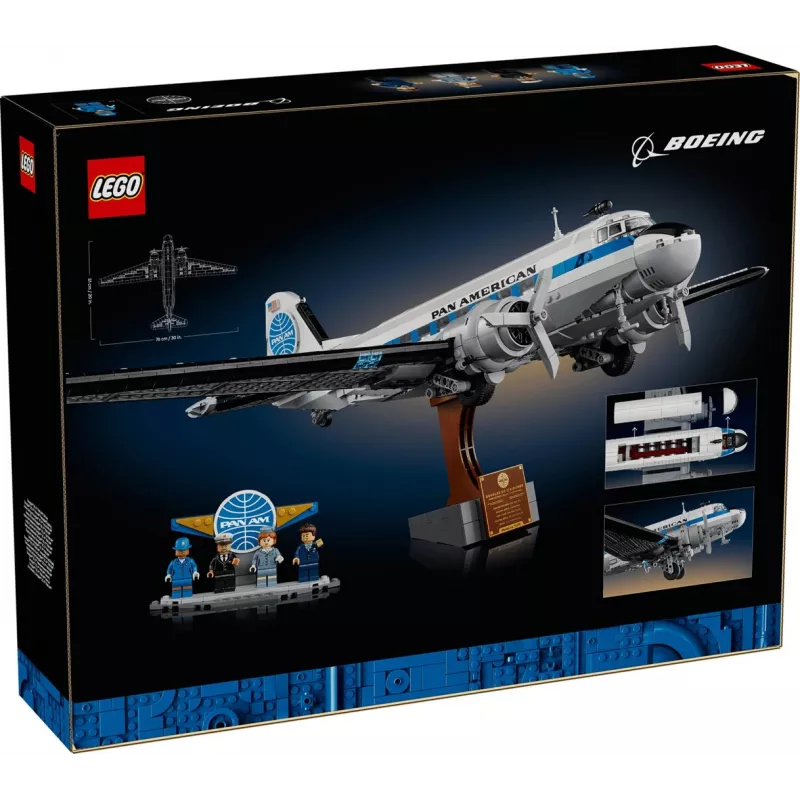 LEGO Icons 11378 Douglas DC-3 PAN AM reisilennuki ehituskomplekt (2500 tükki)