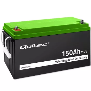 Qoltec 12V 150Ah Geelaku (GEL) - VRLA, hooldusvaba, 41,8 kg