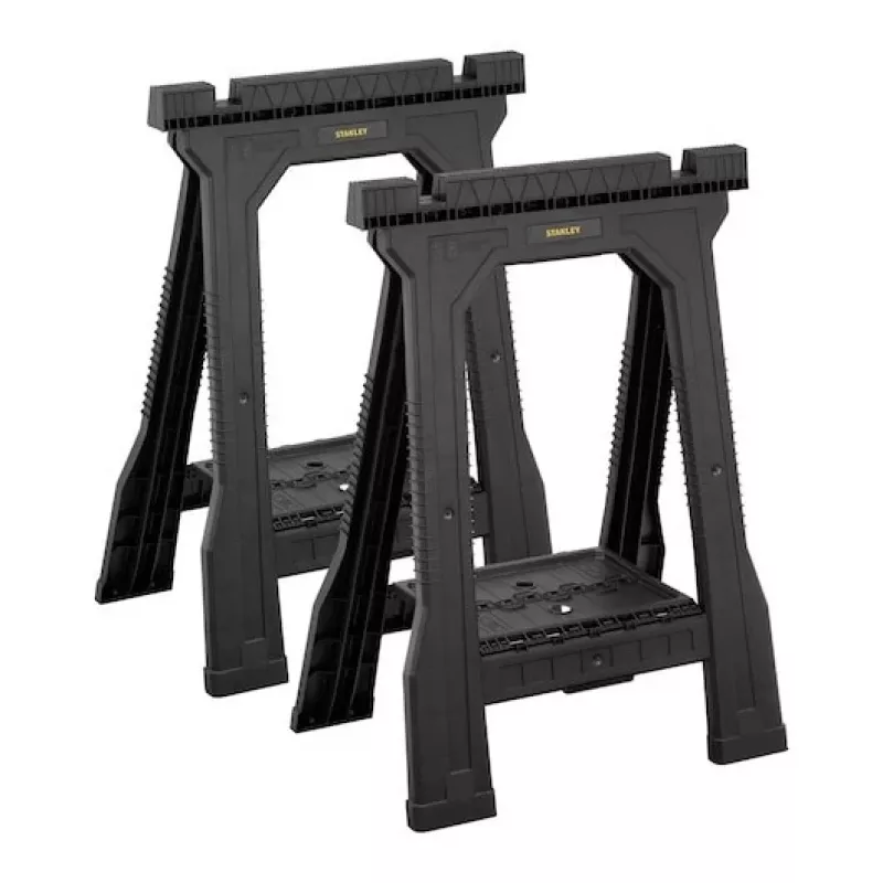 STANLEY Rack-horse Junior 2 tk. Saepukkide topeltpakk, 360 kg kandevõime, kokkupandav, must/kollane