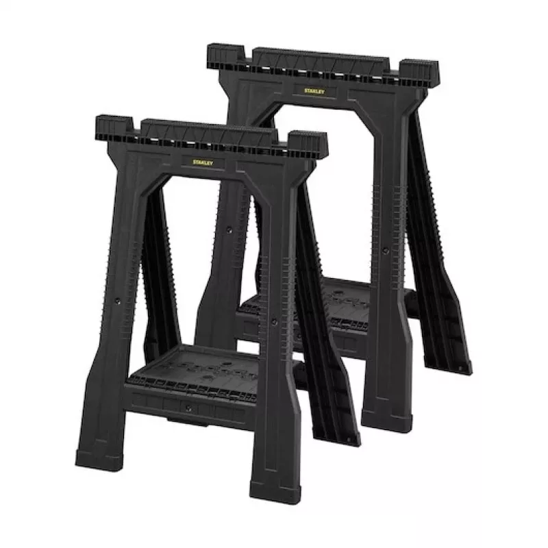STANLEY Rack-horse Junior 2 tk. Saepukkide topeltpakk, 360 kg kandevõime, kokkupandav, must/kollane