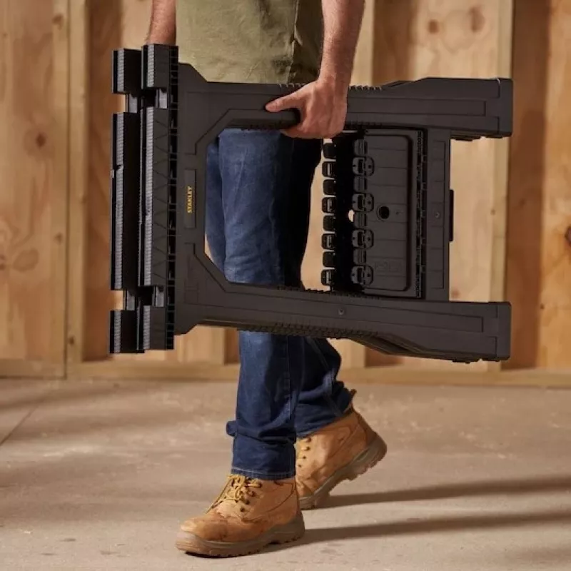 STANLEY Rack-horse Junior 2 tk. Saepukkide topeltpakk, 360 kg kandevõime, kokkupandav, must/kollane