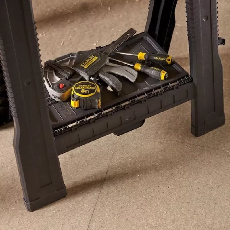 STANLEY Rack-horse Junior 2 tk. Saepukkide topeltpakk, 360 kg kandevõime, kokkupandav, must/kollane