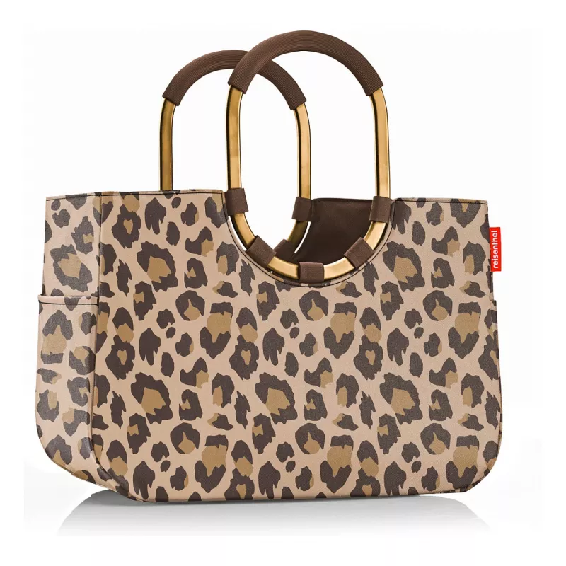 Reisenthel Loopshopper L Ostukorv Tote Kott Leo Macchiato, 25L, Pruun/Beige