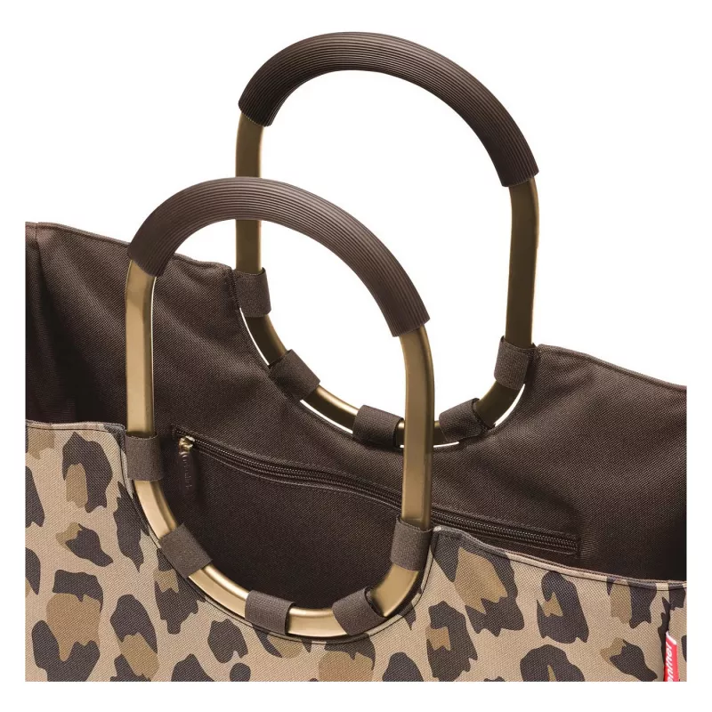 Reisenthel Loopshopper L Ostukorv Tote Kott Leo Macchiato, 25L, Pruun/Beige