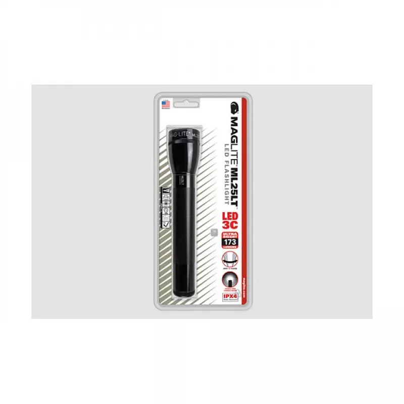 Maglite ML25LT 3 C-Cell LED Taskulamp, Must, 177 Luumenit