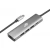 TB USB-C to RJ45 Gigabit Ethernet Adapter with 3x USB-A 3.0 and USB-C PD 100W, Space Grey