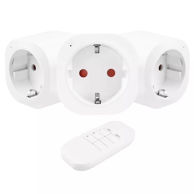 GREENBLUE GB313 F kaugjuhitav 3-pistikupesaga toiteplokk koos 433.92 MHz RF-puldiga, 2300W, tüüp F