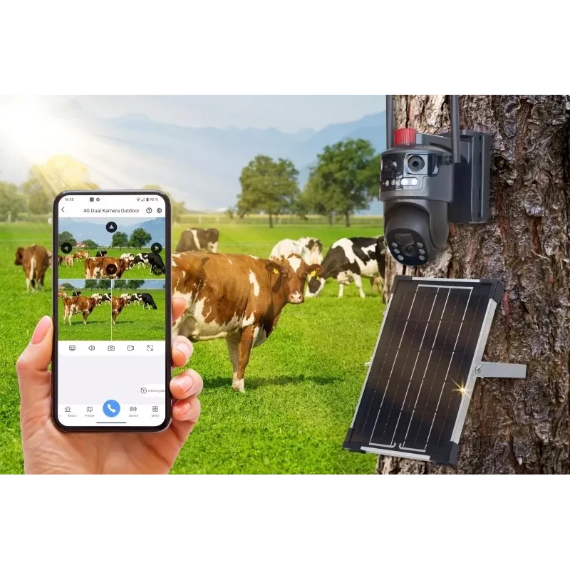 Technaxx TX-329 Dual 4G LTE Outdoor Security Camera 3MP+3MP with Solar Panel
