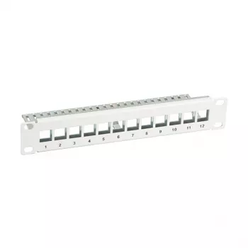 EFB Elektronik 10-tolline 12-pordiline Keystone paigalduspaneel, hall (RAL 7035)