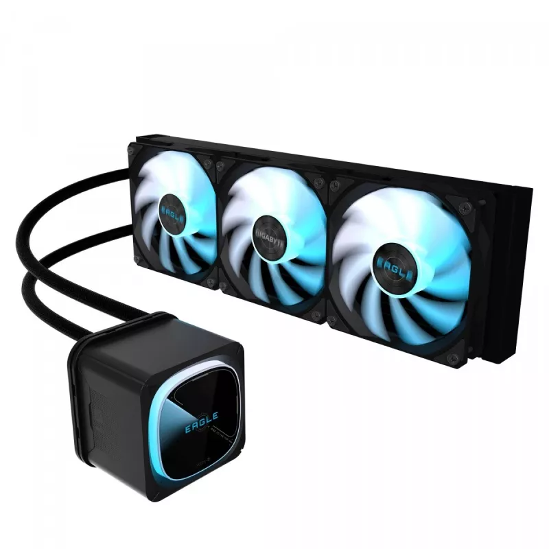 GIGABYTE EAGLE 360 AIO vedelikjahuti protsessorile, 360mm radiaator, 3x 120mm ventilaatorit, ARGB, LGA1700/AM5