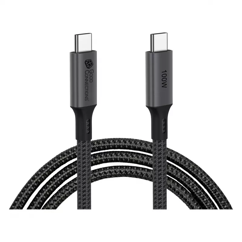 GoodConnections USB-C 4.0 (ST-ST) 1m Punutud Kaabel 100W 8K 30Hz Antratsiit