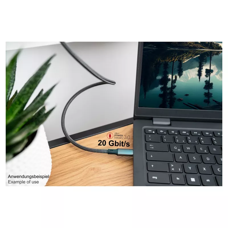 GoodConnections USB-C 4.0 (ST-ST) 1m Punutud Kaabel 100W 8K 30Hz Antratsiit