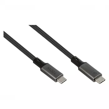 GoodConnections USB-C 4.0 (ST-ST) 1m Punutud Kaabel 100W 8K 30Hz Antratsiit
