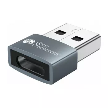 Good Connections USB 2.0 Adapter Type-A Male to USB-C Female, Aluminium Housing, Grey, Set of 3 (USB-AD203-3)