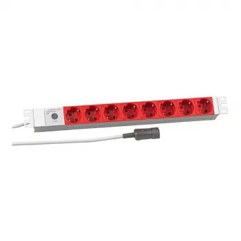EFB Elektronik Koop PROFIversal toiteplokk (riiulisse paigaldatav) - 8 x Schuko pistikupesa, IEC C14 sisend, 250 V, 10 A, 2500 W, 1U, must