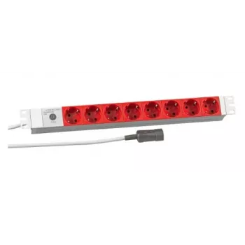 EFB Elektronik Koop PROFIversal toiteplokk (riiulisse paigaldatav) - 8 x Schuko pistikupesa, IEC C14 sisend, 250 V, 10 A, 2500 W, 1U, must