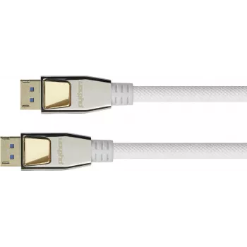 GOOD CONNECTIONS PREMIUM DisplayPort 2.0 kaabel, 54 Gbit/s, UHBR 13.5, 4K @240Hz / 8K @60Hz, täismetallist pistik, vask, 2m valge