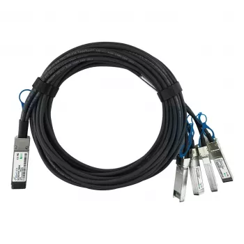 BlueOptics Intel XXV4DACBL1M Ühilduv BlueLAN Passiivne 100GBASE-CR4 QSFP28 kuni 4x25GBASE-CR SFP28 Otsesiirdusega Hargnemiskaabel, 1m, AWG26